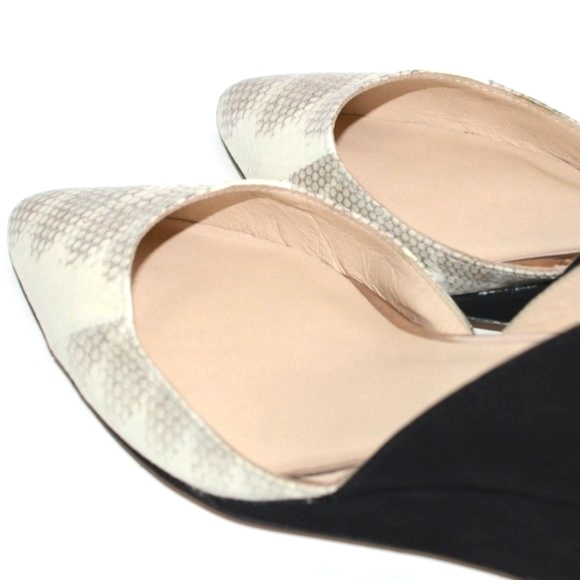 NWOT Loeffler Randall | 'Rae D'Orsay' Snakeskin & Suede Wedge Heels 7 + Dust Bag - Picture 12 of 16
